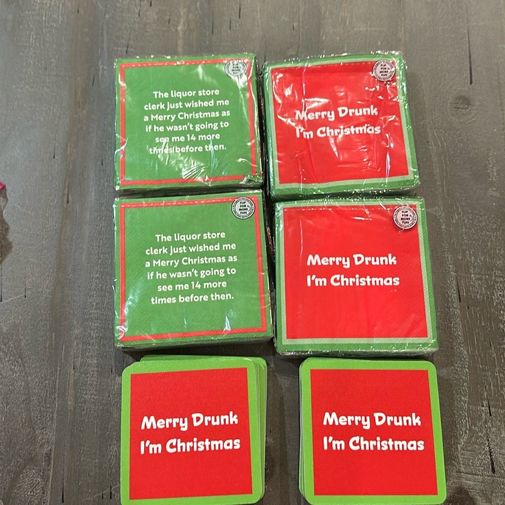 Christmas coasters and napkins